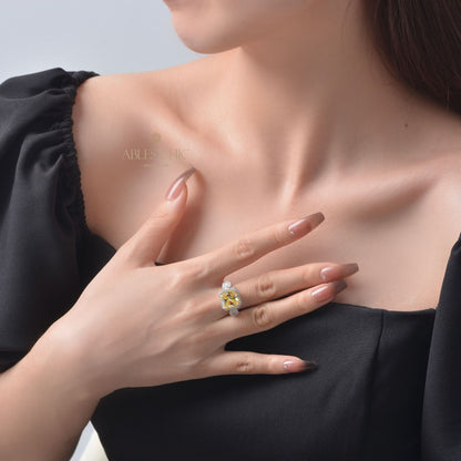 Bague de mariage pavée halo en filigrane R1786