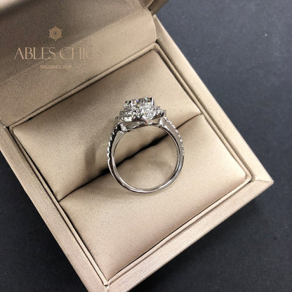 Bague Halo Pavée Zircons R0403
