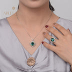 Collier de fleurs de rubis P0642