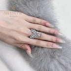 Bague couronne poire saphir R1532