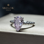 Bague de fiançailles solitaire avec pierres précieuses R0892
