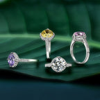Bague solitaire avec pierres précieuses R0312