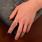 Bague solitaire spinelle orange R0927
