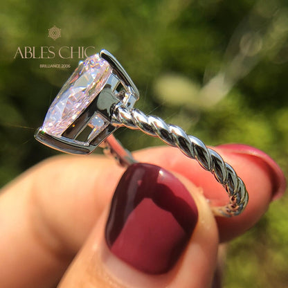 Bague de fiançailles solitaire avec pierres précieuses R0892