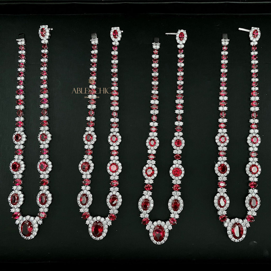 Colliers guirlande de rubis P0604