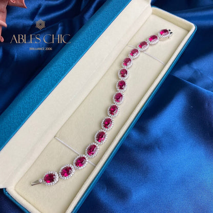 Bracelet Floral Rubis B0606