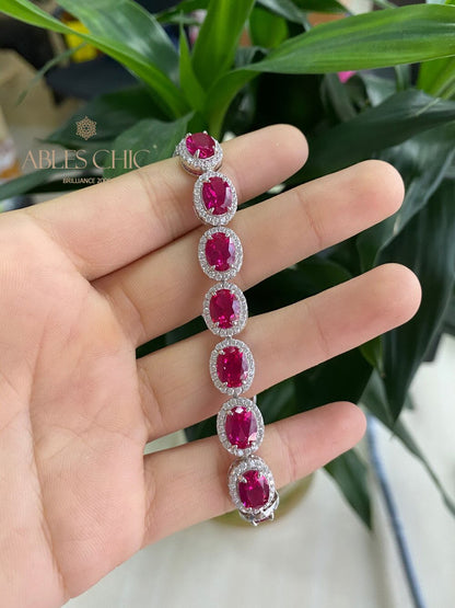 Bracelet Floral Rubis B0606