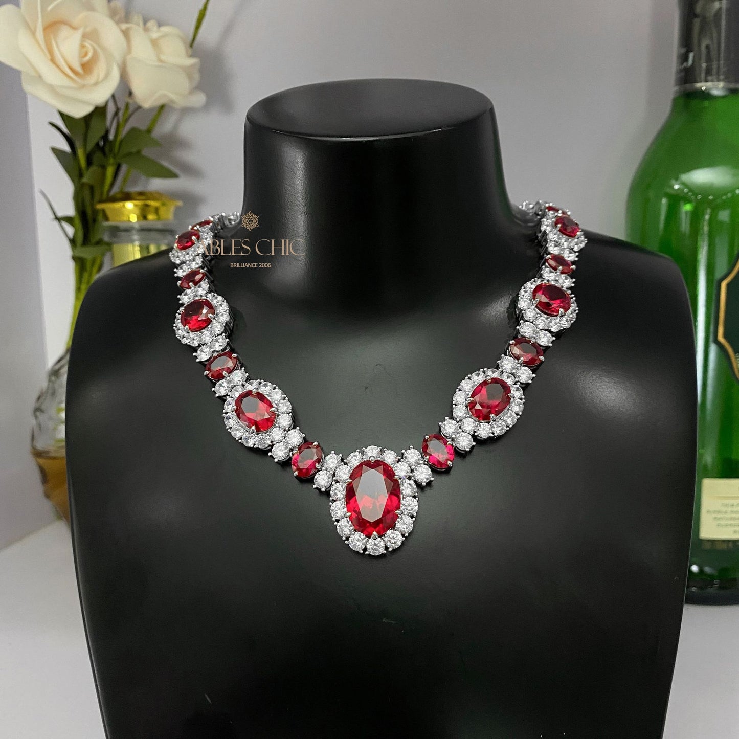 Colliers guirlande de rubis P0604