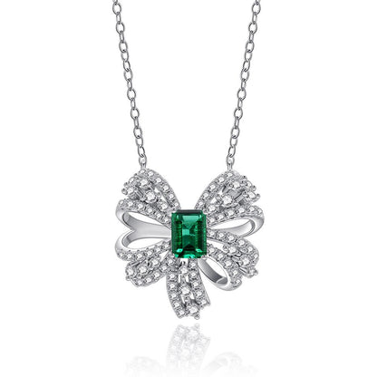 Pendentif nœud papillon émeraude P0645