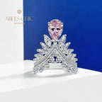 Bague couronne poire saphir R1532