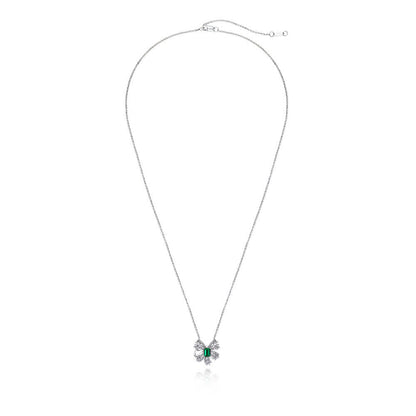 Pendentif nœud papillon émeraude P0645