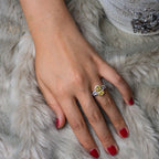 Bague de fiançailles solitaire à quartz R0306