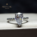 Bague de fiançailles solitaire avec pierres précieuses R0892