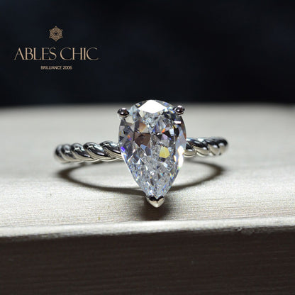 Bague de fiançailles solitaire avec pierres précieuses R0892