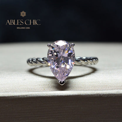 Bague de fiançailles solitaire avec pierres précieuses R0892
