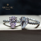 Bague de fiançailles solitaire avec pierres précieuses R0892