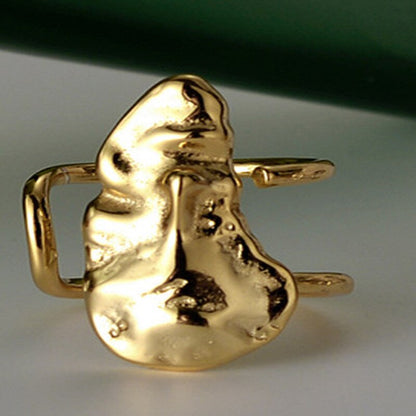 Bague large froissée abstraite R1133