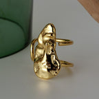 Bague large froissée abstraite R1133