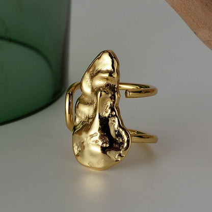 Bague large froissée abstraite R1133