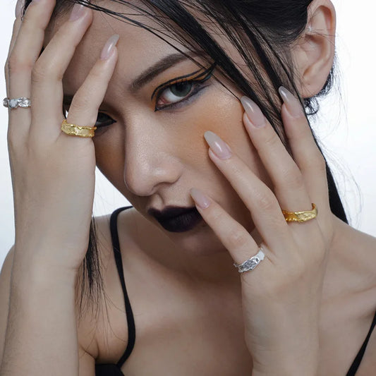 Bague Motif Mat Abstrait R179