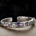Bague CZ à texture extraterrestre R1268