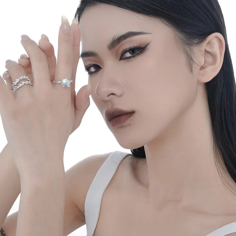 Bague Pierre de Lune Texturée R1267