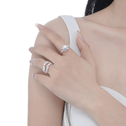 Bague Pierre de Lune Texturée R1267