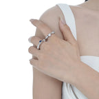 Bague CZ à texture extraterrestre R1252