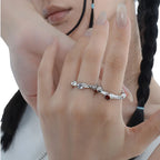 Bague CZ à texture extraterrestre R1252