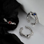 Bague CZ à texture extraterrestre R1252