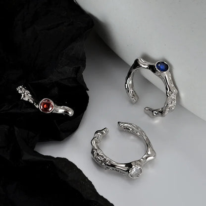 Bague CZ à texture extraterrestre R1252
