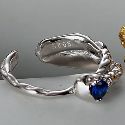Bague CZ à texture extraterrestre R1258