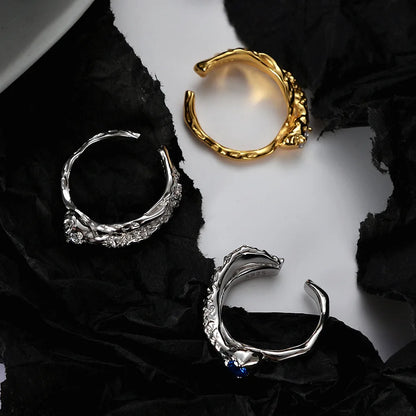Bague CZ à texture extraterrestre R1258