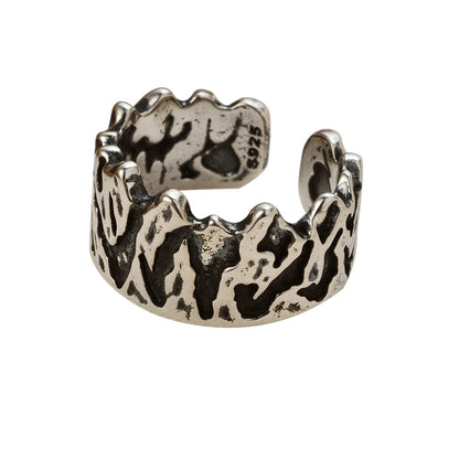 Bague large à texture antique R1228