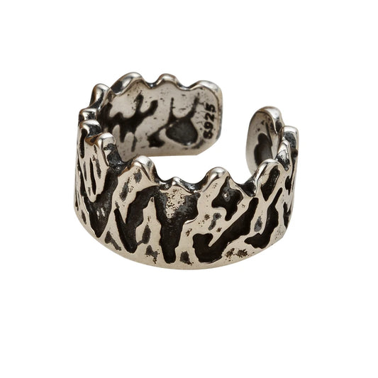 Bague large à texture antique R1228
