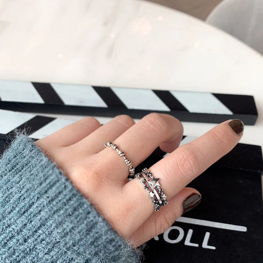 Bague irrégulière noeuds antiques R1157