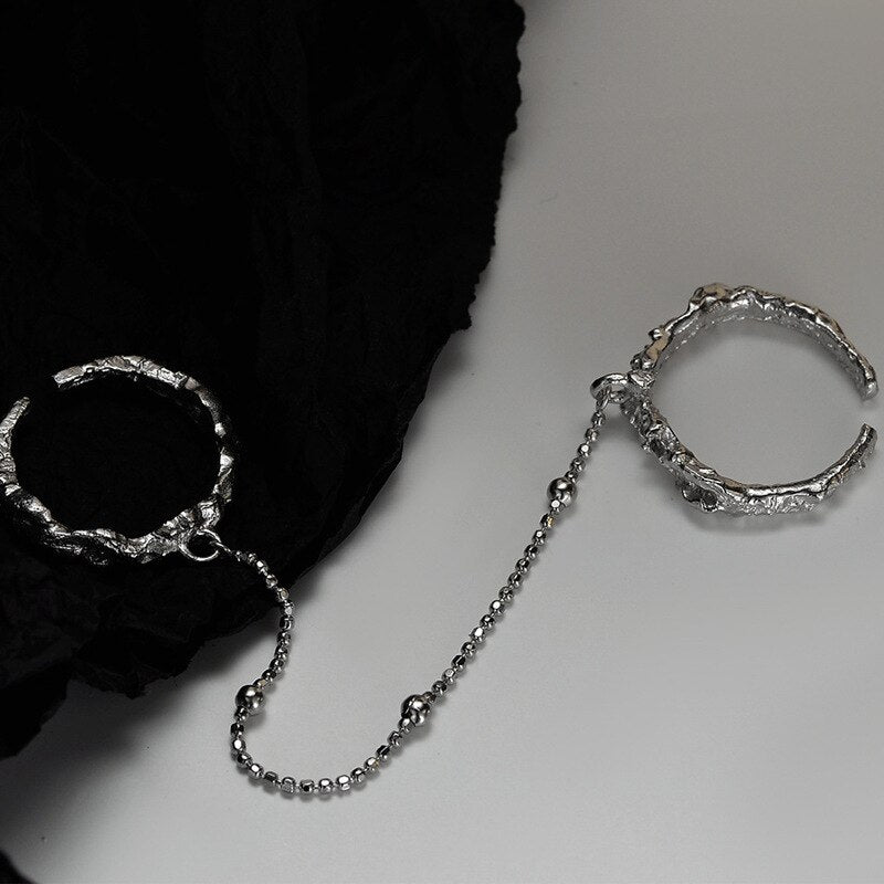 Bague enchaînée texture écorce R1278
