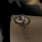 Bague enchaînée texture écorce R1278