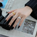 Bague CZ Texture Écorce R1279