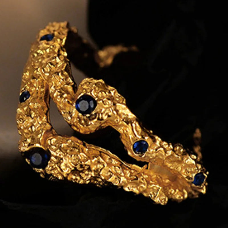 Bague CZ Texture Écorce R1279
