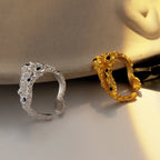Bague CZ Texture Écorce R1279