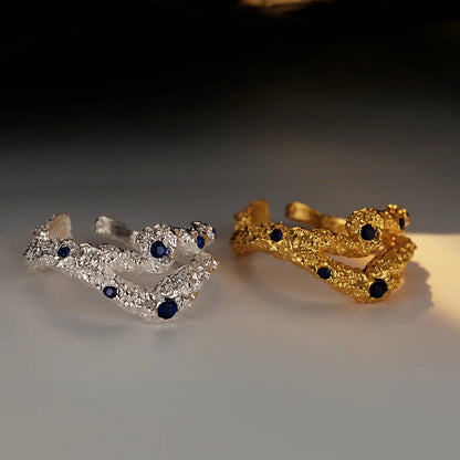 Bague CZ Texture Écorce R1279