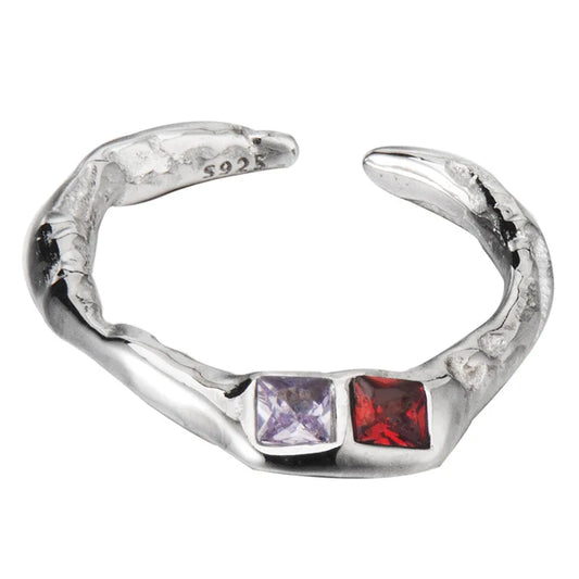 Bague CZ texturée R1277