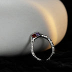 Bague CZ texturée R1277