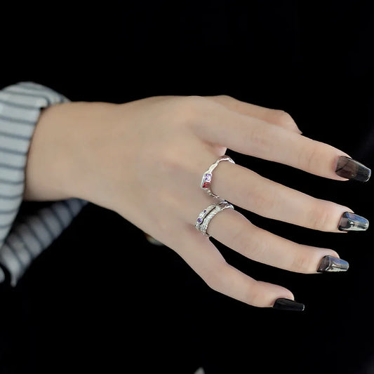 Bague CZ texturée R1277