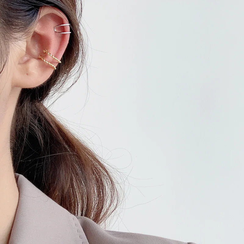 Clips d'oreille en fil perlé E1005, 1 pièce