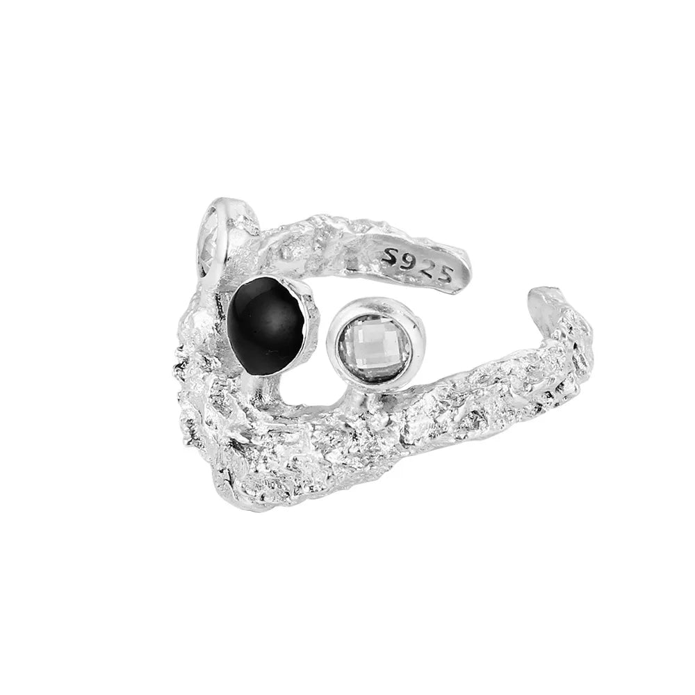 Bague de créateur à couronne texturée R1164