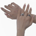 Bague de créateur à couronne texturée R1164