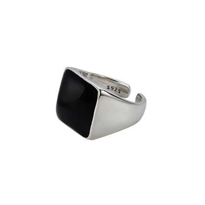 Bague épaisse chevalière en émail R1283