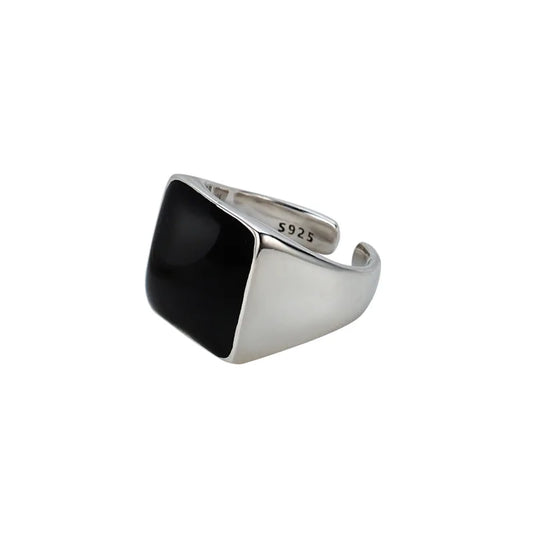 Bague épaisse chevalière en émail R1283
